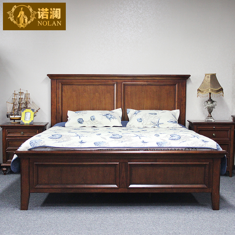 美式床实木乡村床 仿古 卧室家具床双人床1.8米 新古典床1.5米床