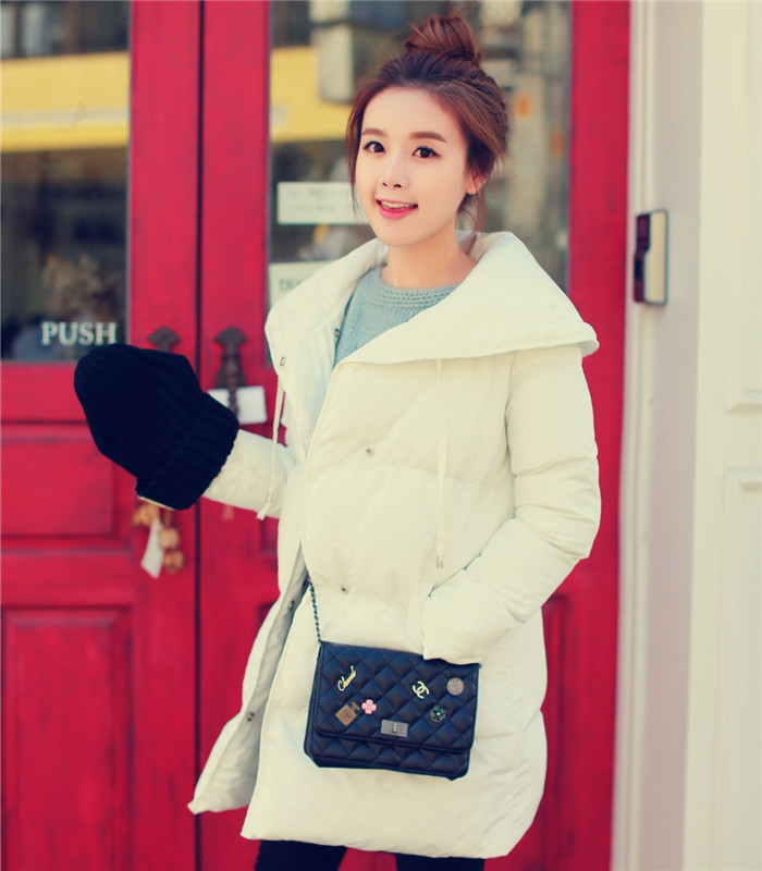 2015新款韩版女装加厚大领子羽绒棉服中长款棉衣学生秋冬装棉袄子