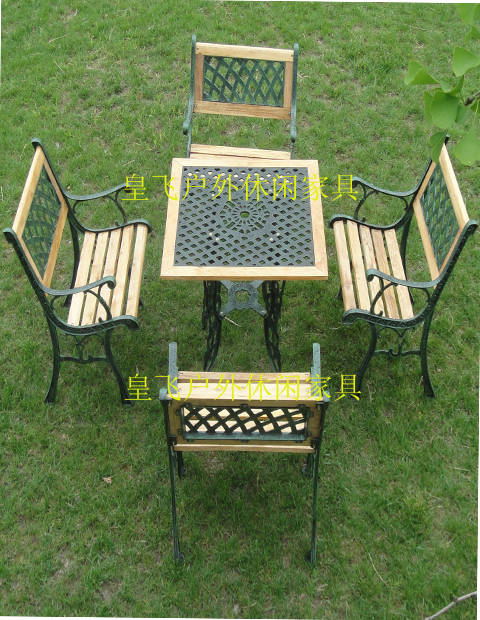 公园椅实木椅子户外休闲椅铸铁椅别墅花园室外内长凳长椅子套装桌