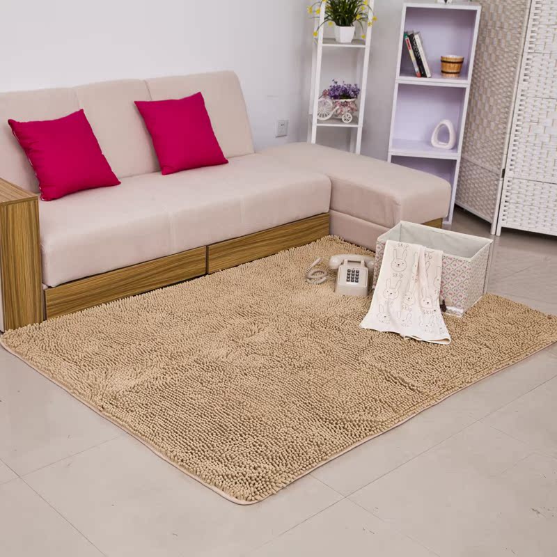 雪尼尔地毯现代简约卧室房间满铺客厅定制加厚床前地垫床边定做