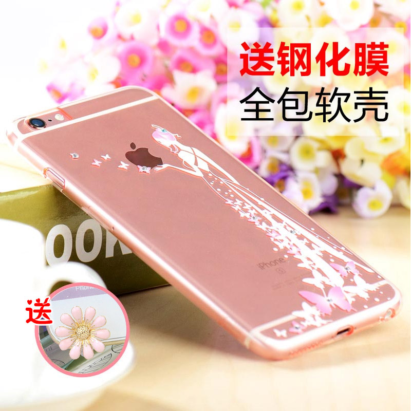 ICON iphone6s手机壳苹果6plus硅胶套超薄防摔透明软壳奢华钻新款