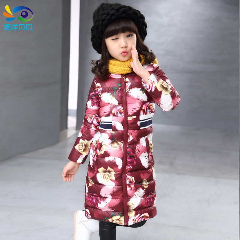 女童棉衣外套2015新款冬装中长款加厚中大童棉袄儿童休闲保暖修身