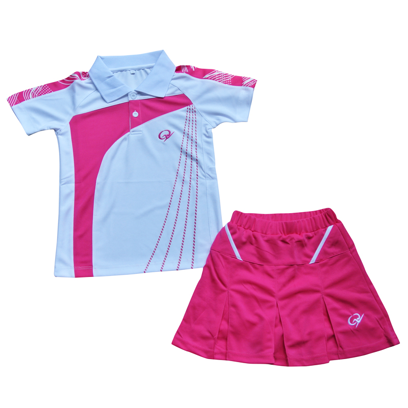正品包邮2015新款儿童羽毛球服女童裙裤套装运动服防走光乒乓球