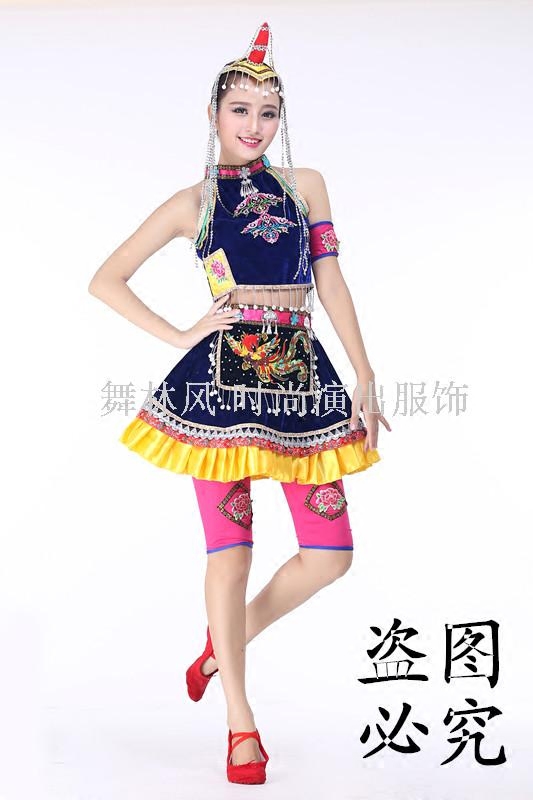 畲族舞蹈服装 少数民族服装舞台服装 新款畲族舞蹈演出服女定制