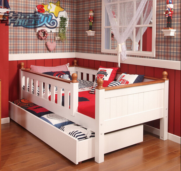 幸福宝贝实木儿童家具定制，欧美风创意男孩女孩儿童床ETC141