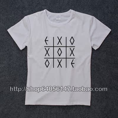 EXO同款衣服 二巡演唱会应援服 夏季新款大码 宽松短袖T恤 男女装