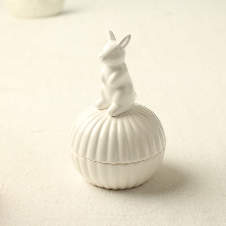 创意新款小动物陶瓷糖盒 婚礼喜庆用品珠宝首饰盒 森林系个性盒子