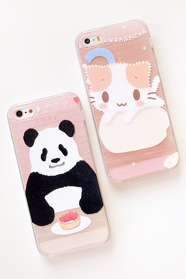 萌猫与熊猫全包硅胶iphone6手机壳 5S手机壳 5代TPU保护套 手机壳