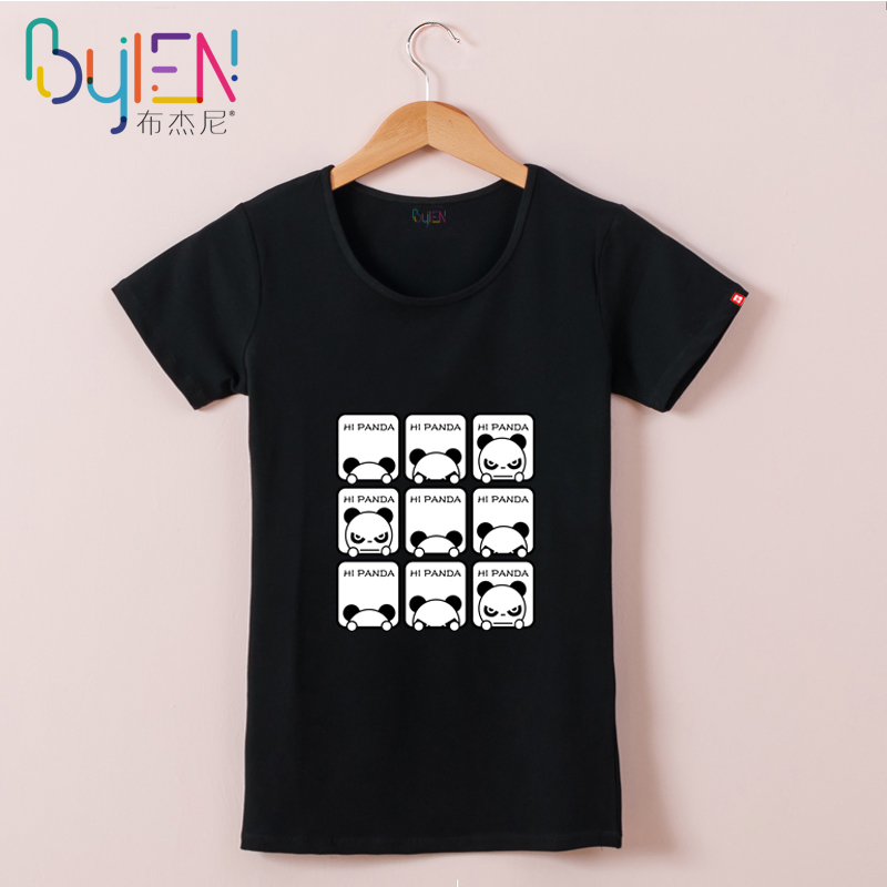 布杰尼2016新款功夫熊猫3阿宝动漫图案纯棉短袖T恤打底衫半袖女夏