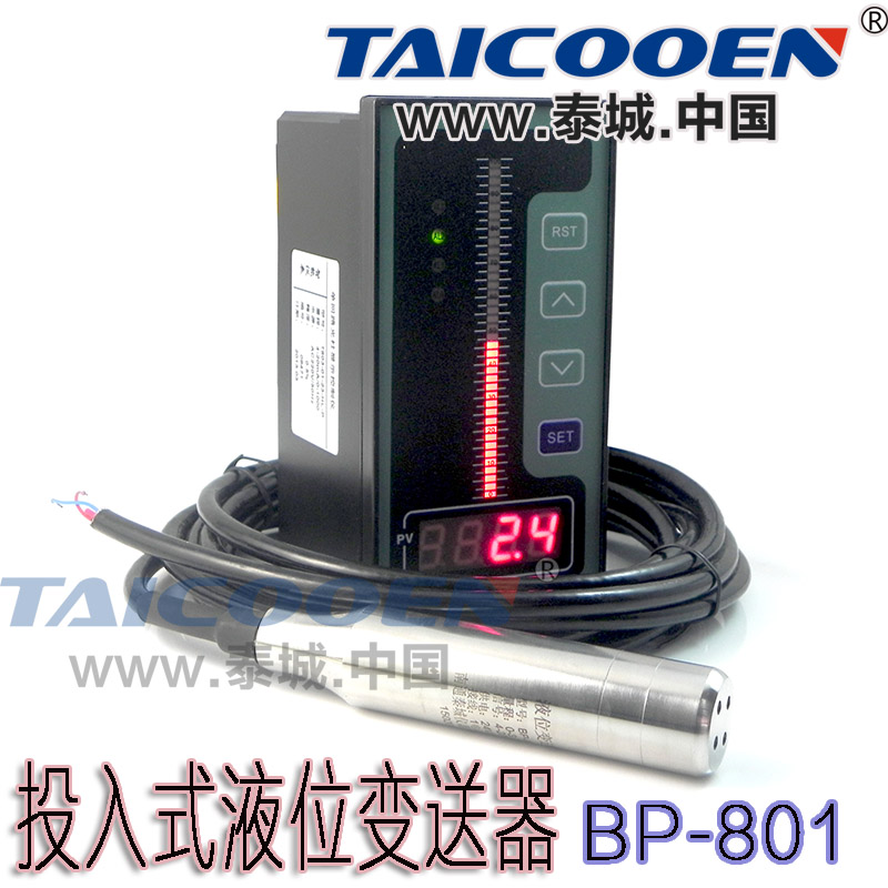 液位变送器 BP801 投入式4-20MA可选配仪表 水箱井深液位传感器