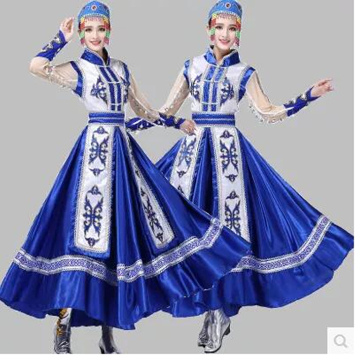新款蒙古族服饰少数民族服装蒙古服装演出服装舞蹈女裙袍舞台服装