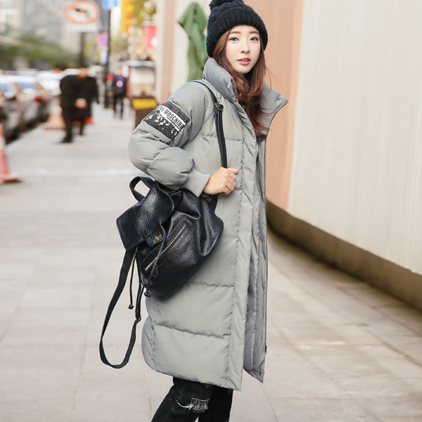 东大门2015冬新款韩国棉衣贴布宽松大码加厚棉袄中长款保暖外套女