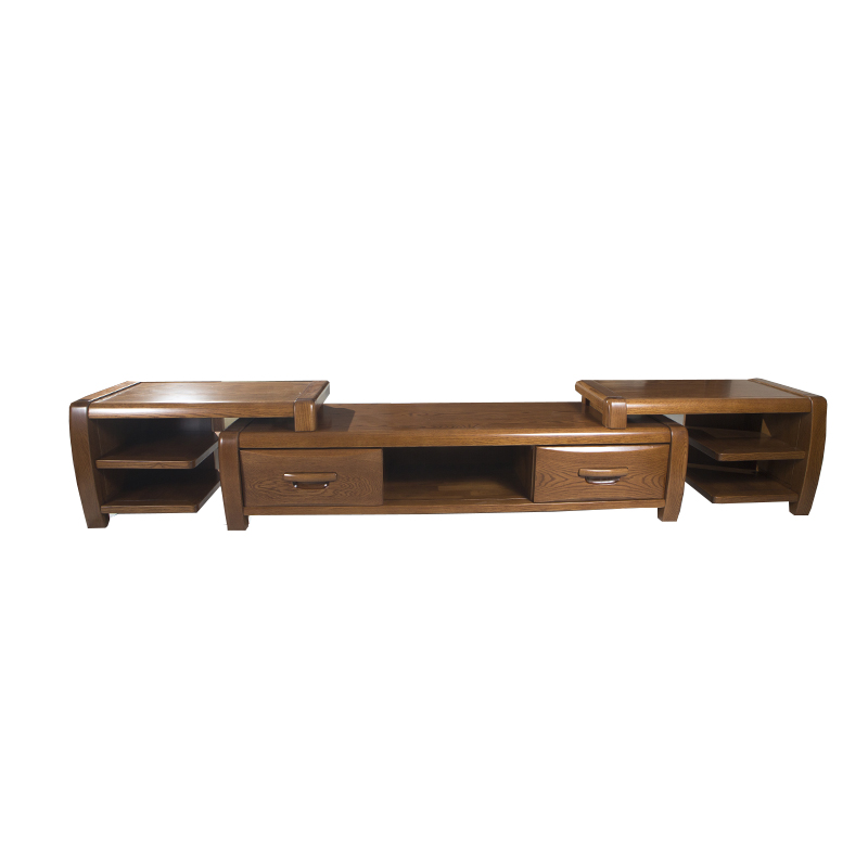 龙慧全实木电视柜可伸缩地柜组合柜现代中式家具橡木厂家直销