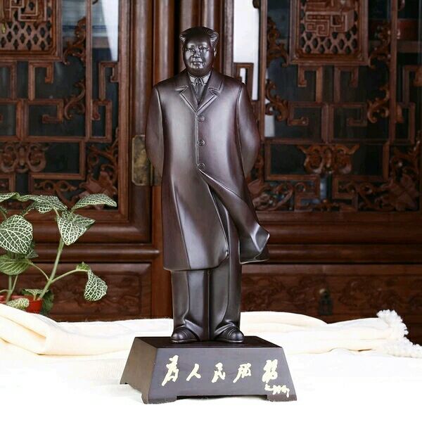 黑檀木雕毛主席桌面大摆件 雕刻伟人 开国元勋毛泽东实木雕刻包邮