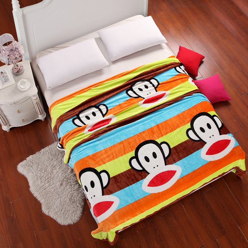 珊瑚绒毯子法兰绒毛毯双人夏季加厚午睡毛巾被空调毯床单被单盖毯