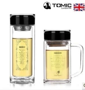 Tomic/特美刻双层玻璃透明杯水杯带茶格水晶玻璃杯350ML玻璃水杯