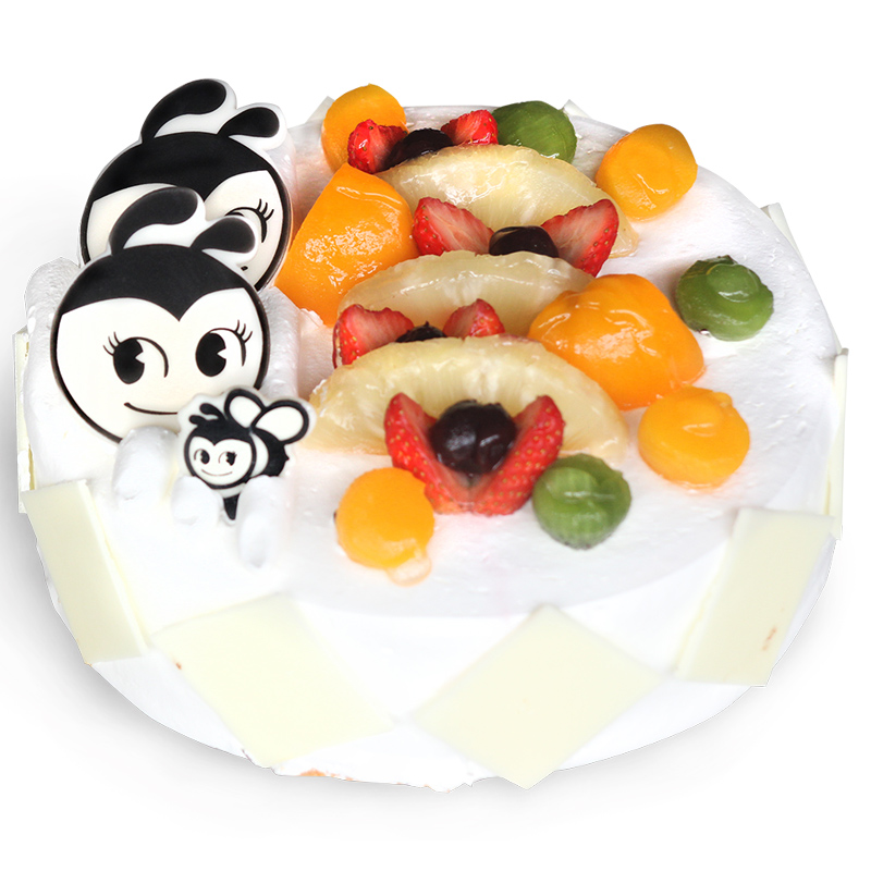 可莎蜜儿新鲜水果奶油生日蛋糕金色年华杭州同城免费送货生日速递