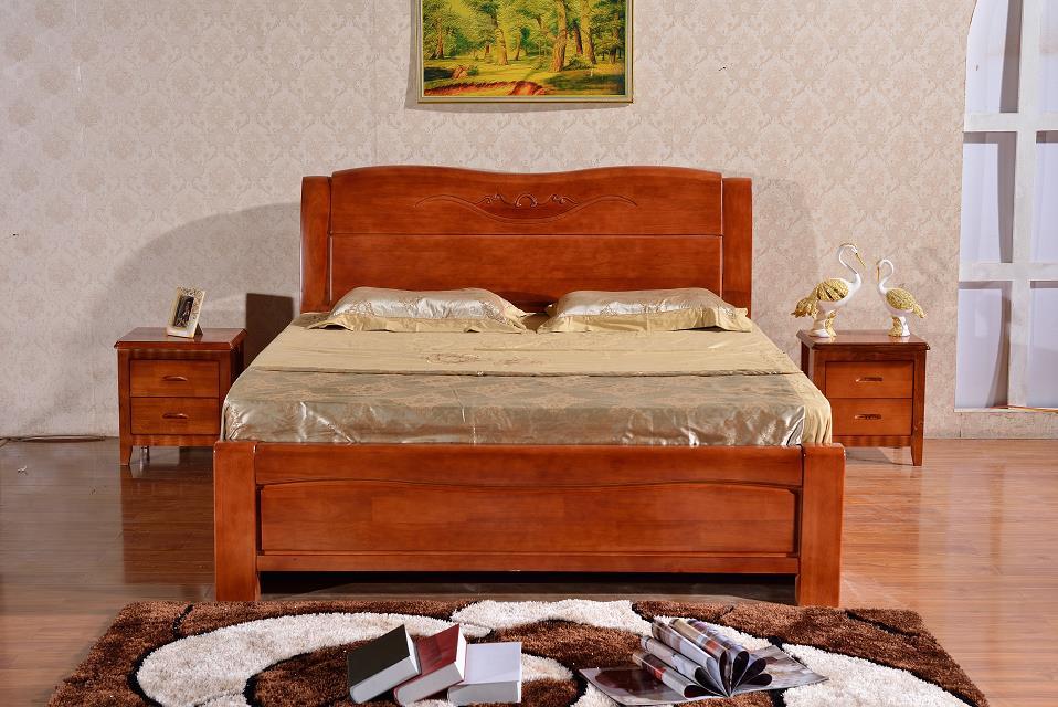 双十一包邮实木床中式现代简约双人床橡木床1.8米成人婚床高箱床