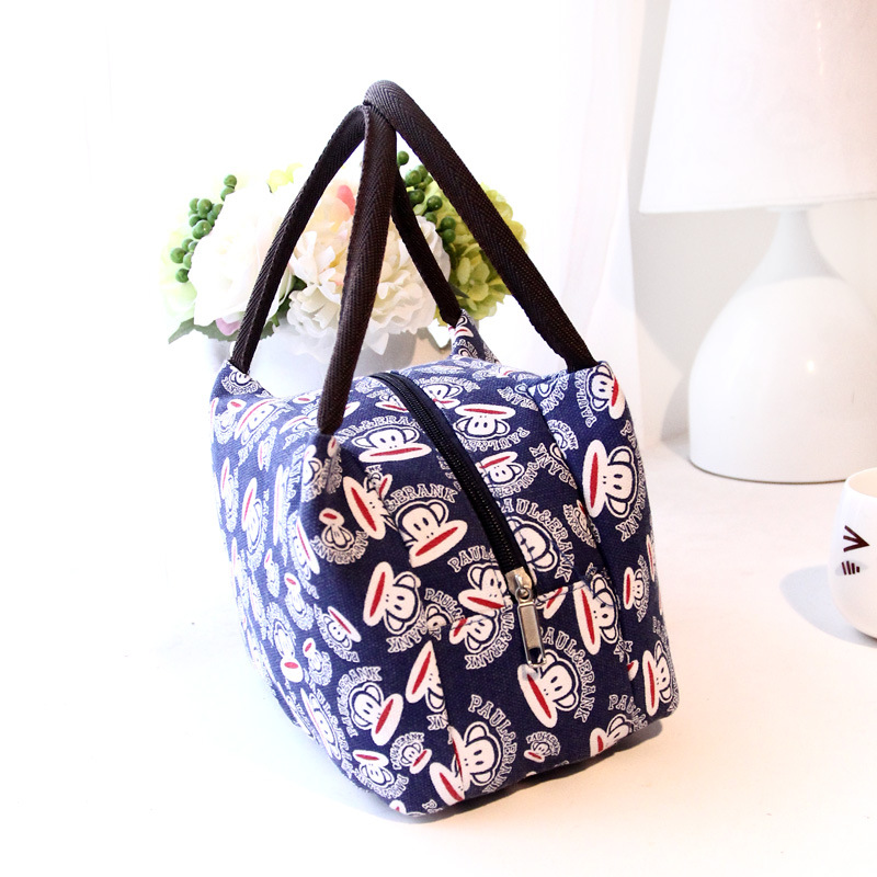 女包2015年新款时尚韩版印花手提包妈妈包便当包帆布小包包饭盒包
