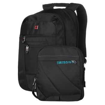 SWISSWIN瑞士军刀子母包双肩电脑背包男女15.6寸户外背包旅行包潮
