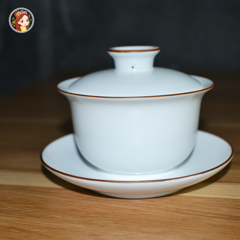 【我是小茶】陶瓷盖碗茶杯茶具茶碗純手工盖碗.月白旅行