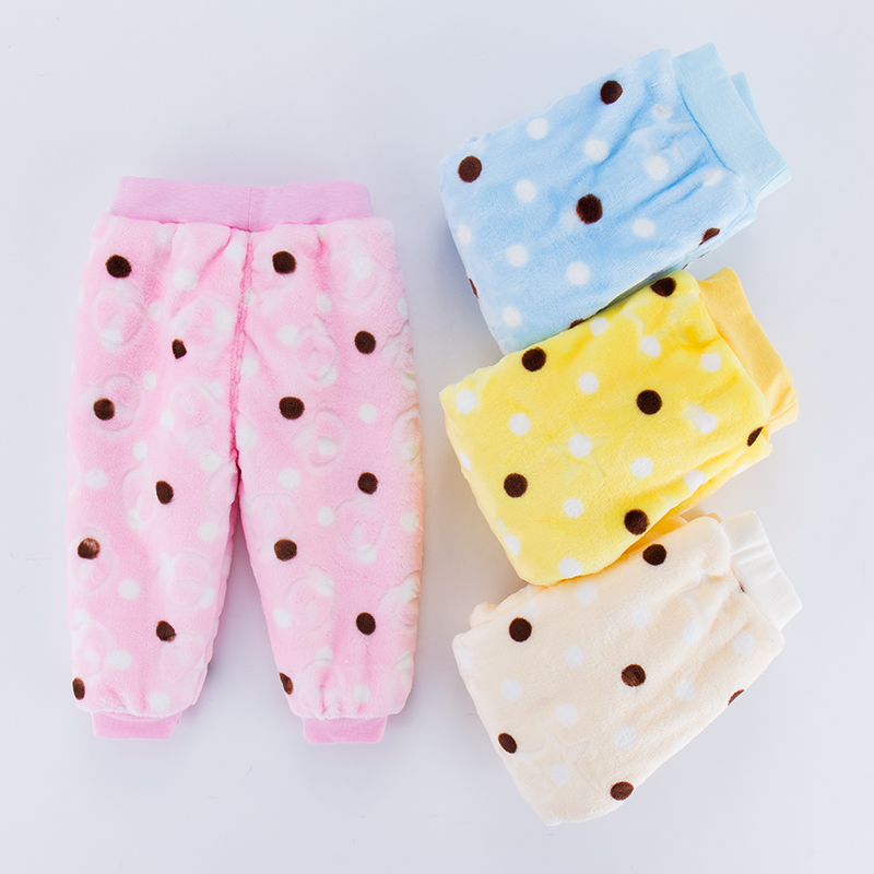 双层宝宝冬装珊瑚绒加厚保暖婴儿裤可开档男童女童儿童加绒长裤子