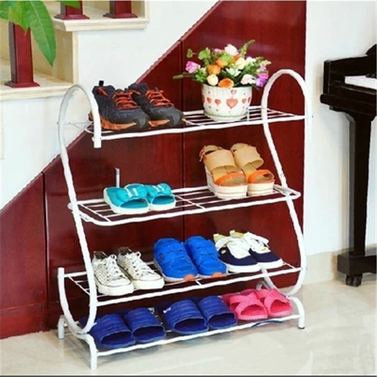 欧式铁艺创意简约客厅置物架S型鞋柜简易拖鞋收纳架多功能置物架
