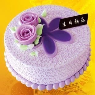 紫色情怀鲜奶蛋糕/通辽鲜花蛋糕/生日蛋糕配送异地订当天配送