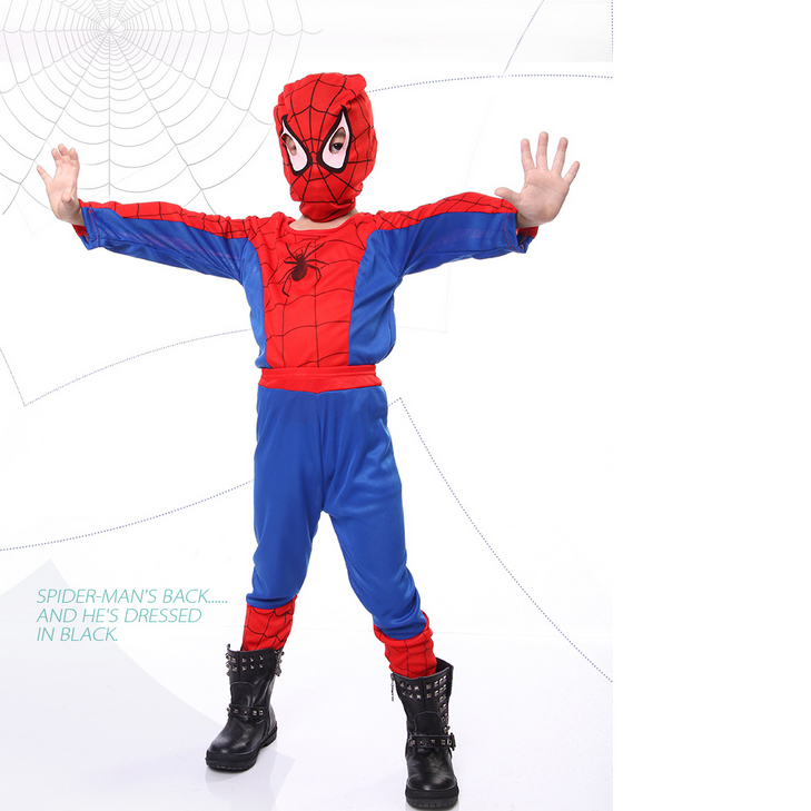 六一儿童服装男童蜘蛛侠紧身衣蜘蛛侠衣服cosplay表演出服饰
