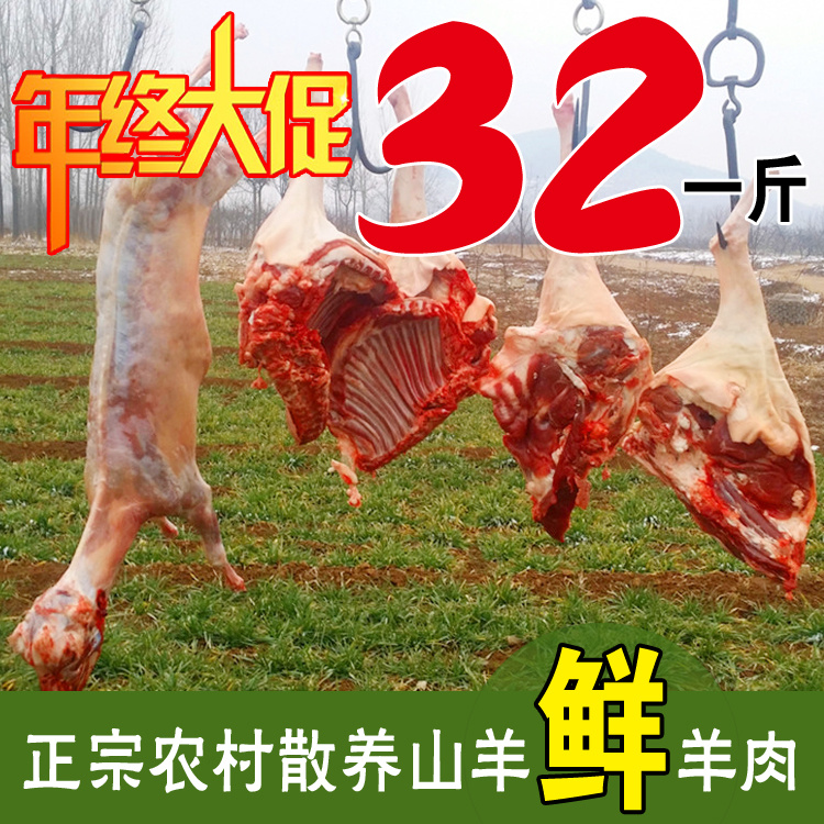 新鲜羊肉 生羊肉农家散养山羊肉带皮羊腿羊排 带皮羊肉烧烤羊肉串