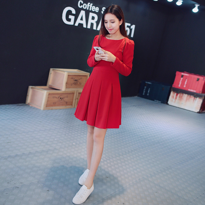 2016年春装新款连衣裙小红裙葵霓定制吸睛修身显瘦质感 出众设计