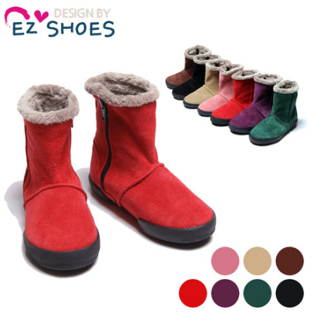 代购 2016新款 韩国童鞋代购EZshoes 男童女儿童加绒靴子 中帮靴