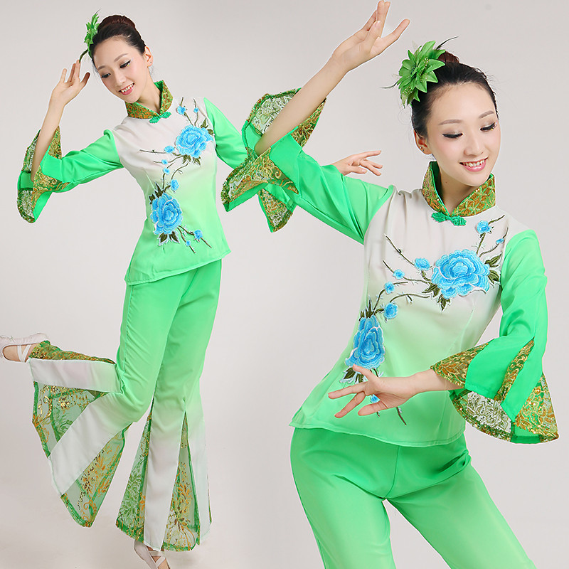 2015新款扭秧歌服装中老年广场舞蹈表演服舞台装民族舞蹈表演服装