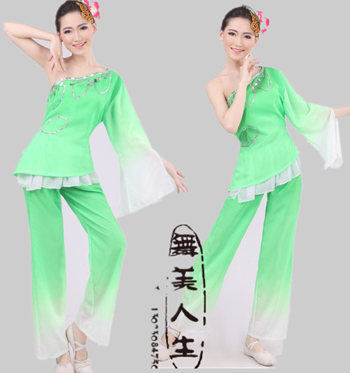 2015新款江南雨舞蹈表演服荷塘月色伞舞演出服民族舞蹈古典现代舞