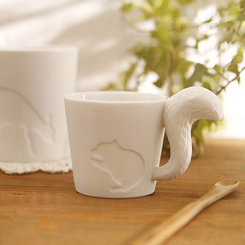 动物森林系列创意动物杯陶瓷杯松鼠马克杯水杯烛台杯生日礼物