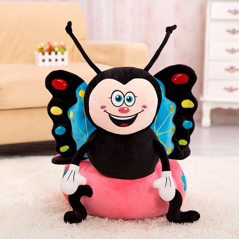 毛绒玩具儿童可爱卡通沙发座椅蝴蝶蚂蚁蜜蜂宝宝沙发小凳子 包邮