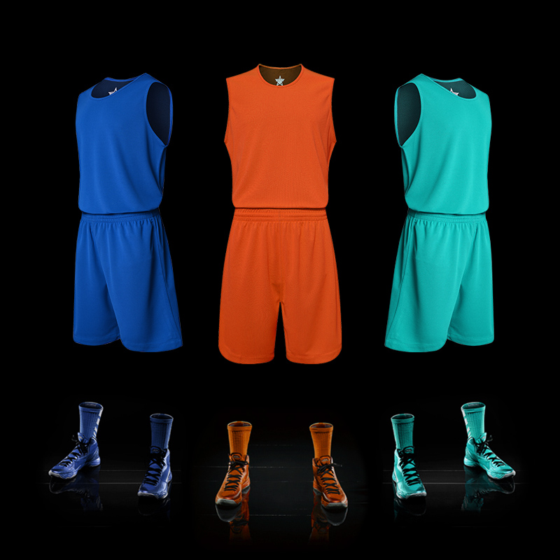 单层双面穿篮球服DIY篮球定制队服吸汗透气比赛服团购印号图案