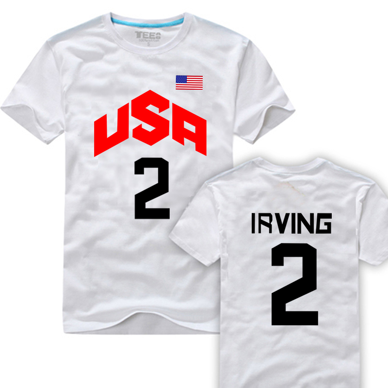 新款包邮 美国男篮梦之队2号欧文T恤 篮球运动圆领夏季宽松纯短袖