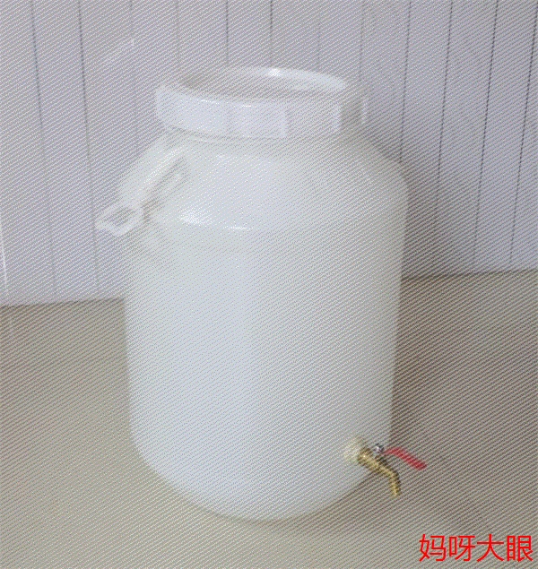 食品级加厚圆形50L75L升公斤塑料水桶蜂蜜酵素桶带水龙头球阀开关