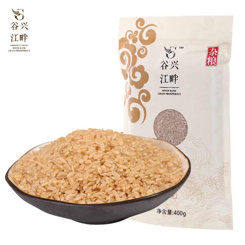 谷兴江畔糙米东北大米新米粳米全胚芽玄米活米粗粮五谷杂粮400g