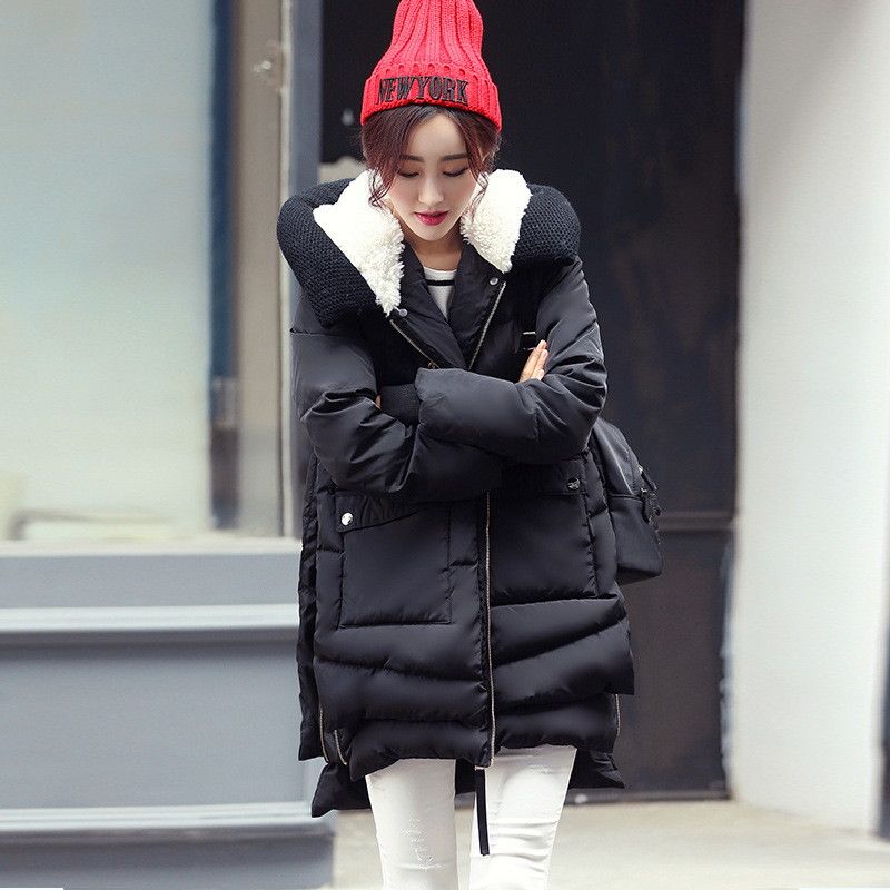 2015冬新品女装韩版甜美百搭宽松羽绒服连帽加厚棉服外套