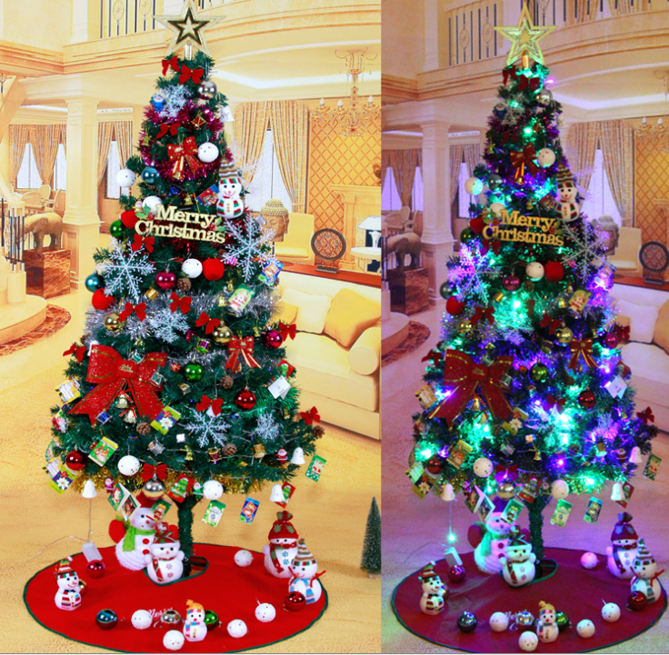 圣诞节礼物豪华加密搭配套餐圣诞树批发 1.8米pvc饰品装扮树