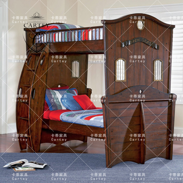 卡蒂高端家具欧美式创意定制实木床儿童床子母上下床高低床双层床