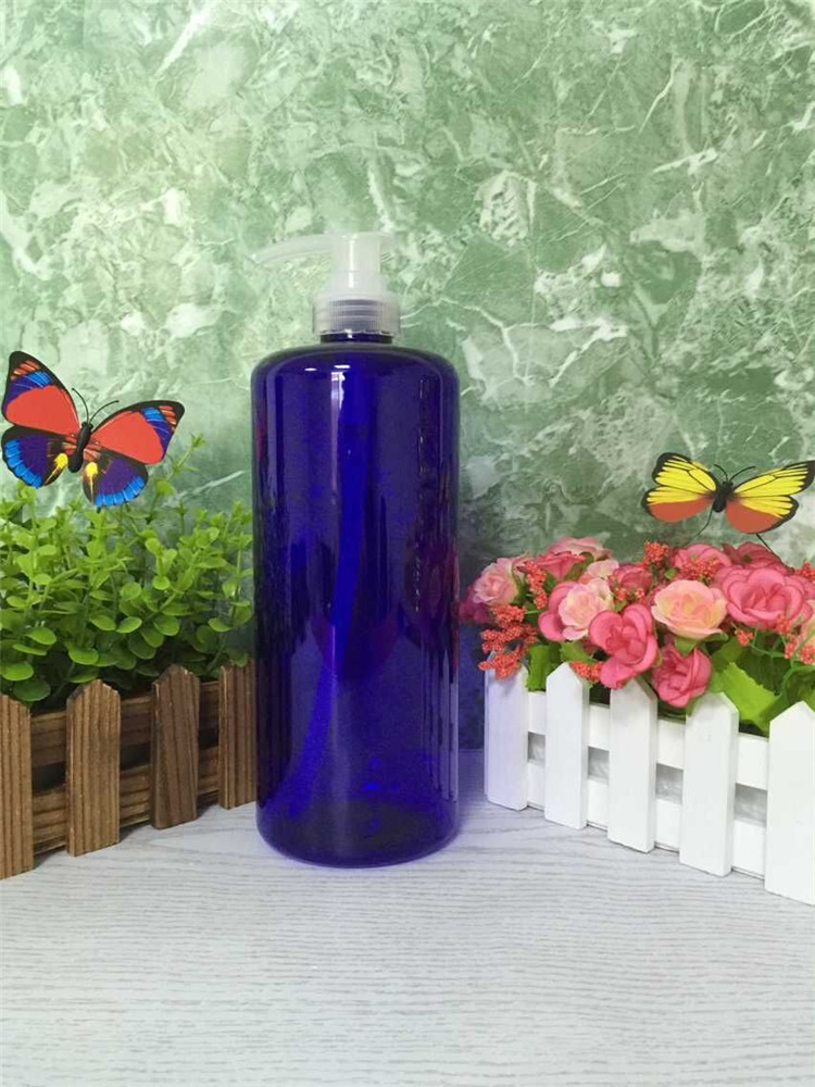 透明塑料分装空瓶 1000ML 按压式 方形洗发水洗手液可用 两色