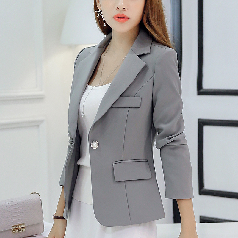 2016秋冬新款小西装女韩版女士西服修身时尚长袖显瘦女外套