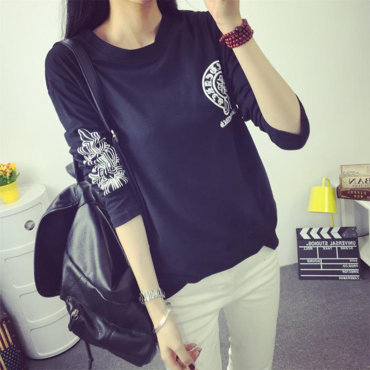 2015韩版新款秋装长袖宽松休闲圆领T恤