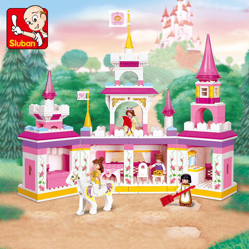 正品快乐小鲁班粉色梦想之魔幻城堡0251拼插儿童益智积木玩具包邮