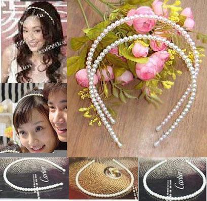 D1李小璐吴佩慈明星珍珠发箍头箍发卡0.79元/只 混款满200元起售