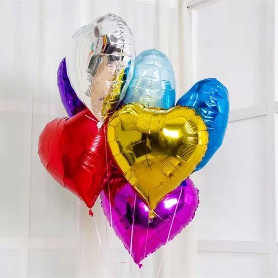 18寸铝膜爱心气球 光板心形气球 婚庆装饰气球 铝摸桃心气球