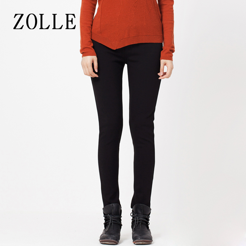 ZOLLE因为2015新品 打底裤女士外穿长裤子加厚紧身弹力加绒小脚裤